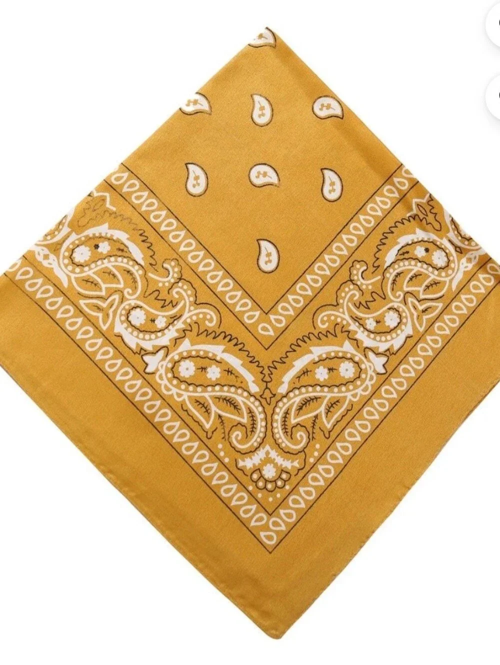 Golden Yellow Paisley Bandana Scarf Handkerchief 5 Piece Lot 21 X 21 NWOT